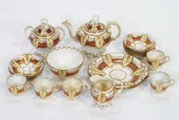 A mid 19th century china part tea set,