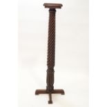 A mahogany barley twist jardinere stand converted from a William IV bed post,