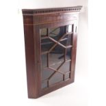 A 19th Century small mahogany cupboard with chequer stringing,