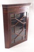 A 19th Century small mahogany cupboard with chequer stringing,