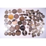 A collection of silver coins, mainly 3d,