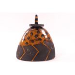 A Studio pottery bottle and stopper, by Margaret Smuckmier, of arched form, signed and dated 95,