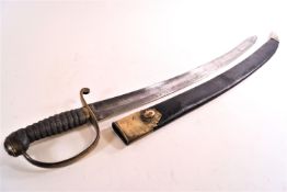 A 19th century police cutlass with shagreen handle and scabbard,