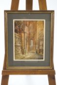 Sophie d'Ouseley Meredith, A Cathedral interior,watercolour, signed lower left,