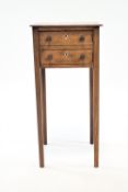 A nineteenth century mahogany pot cupboard with two faux drawers above square legs, 77cm high,