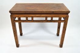 A Chinese hardwood Altar table of rectangular form,