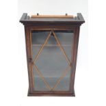 A 19th century mahogany glazed hanging display cabinet,