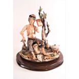 Two Capodimonte figure groups,