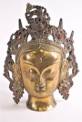 A North Asian brass head of Lord Siddhartha or Buddha,