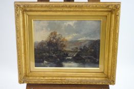 English school, early twentieth century, extensive landscape, oil on canvas,