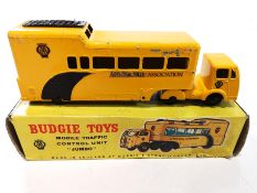 A boxed Budgies toy mobile traffic control unit, 'Jumbo',