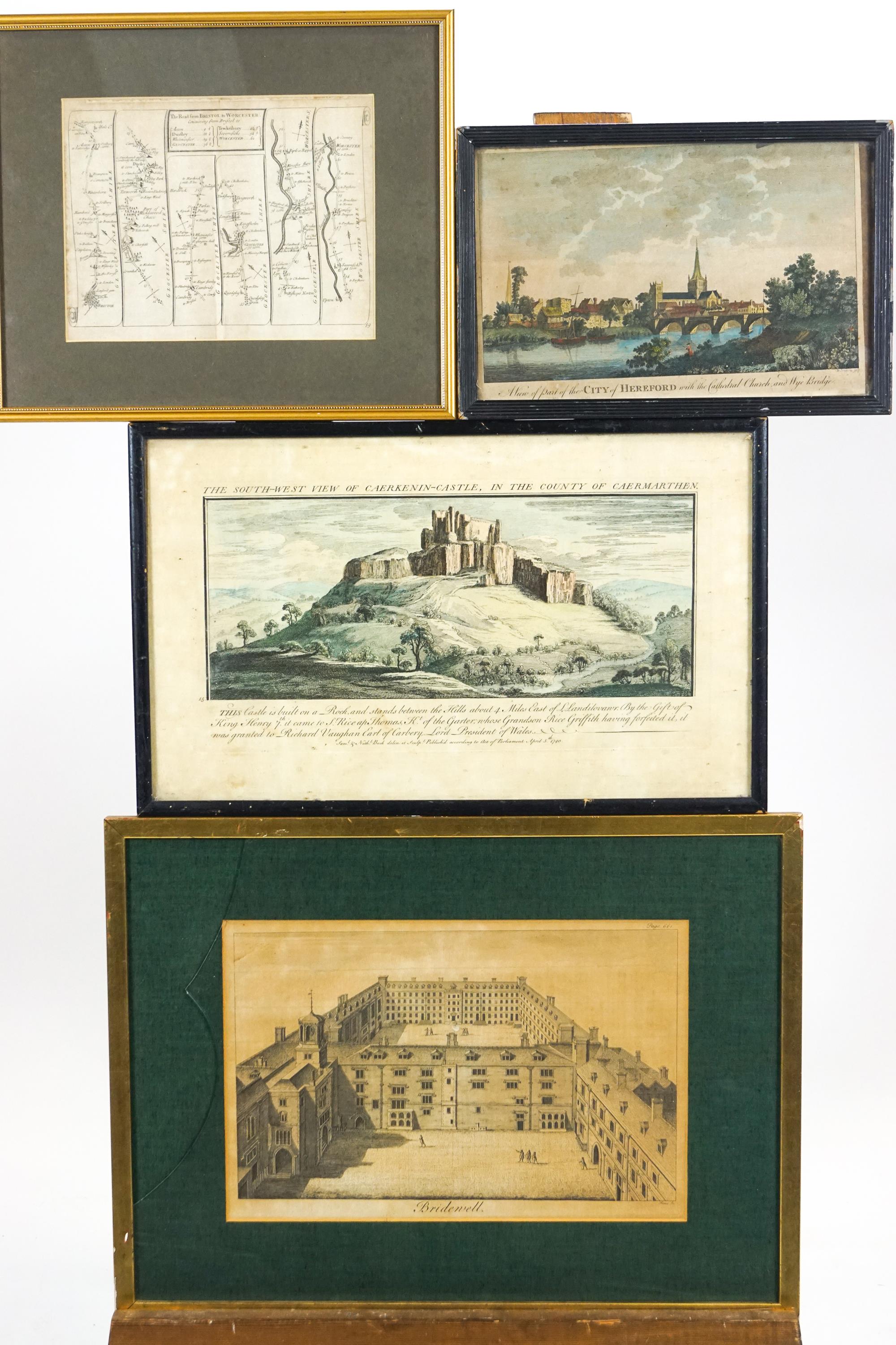 A small group of four topographical engravings comprising works by William Henry Toms (1700-1765),