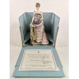 A Royal Worcester figure 'Louisa', showing a lady in an Edwardian bustled ball gown,