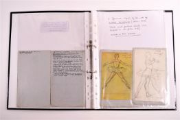 A folio of ballet pose sketches, Alicia Markova etc,