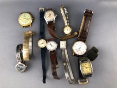 A collection of ten wristwatches of variable designs. Gross weight: 218.6 grams