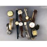 A collection of ten wristwatches of variable designs. Gross weight: 218.6 grams