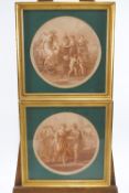 A pair of stipple engravings, after Angelica Kauffman, in round form,