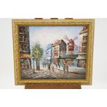 20th century French school, Parisian street scenes, oil on canvas,