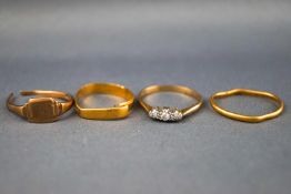 A collection of yellow metal rings