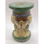 An elephant form ceramic garden seat,