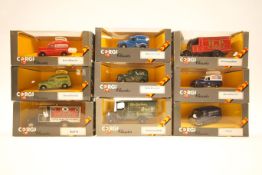 Nine boxed Corgi classics delivery vans to include Morris Minor and Thorneycroft