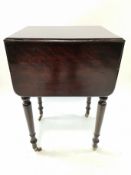 A 19th century mahogany drop leaf table, stamped Heal's of London,
