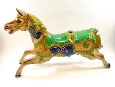 A carousel horse, painted fibreglass construction, named 'Leese' to side of neck, circa 1960's,