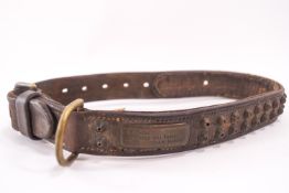 Of local interest, a 19th century studded leather mastiff collar