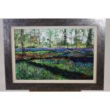 Timmy Mallett, Blue bells, oil on board, signed lower right and dedicated verso,