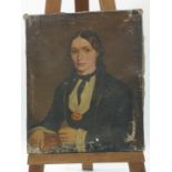 Continental School, 19th century, Portrait of a lady, oil on canvas, un-framed,