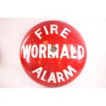 An enamelled Wormald fire alarm bell,