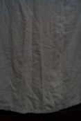 French linen, three curtains made from old bed sheets with embroidered initials,