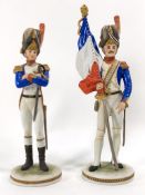 Kaiser porcelain, two Napoleonic soldiers,