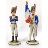 Kaiser porcelain, two Napoleonic soldiers,