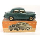 A boxed Victory model car, Vauxhall Velox (electric Scale 1/18), finished in sage green,