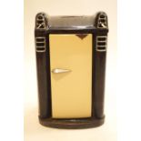 An Art Deco enamelled cast iron stove and cowl,