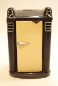 An Art Deco enamelled cast iron stove and cowl,