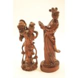 A Chinese hardwood figure of Guanyin, 20th century,