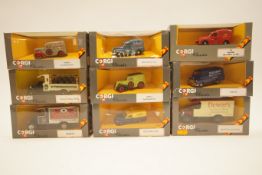 Nine boxed Corgi classics delivery vans,