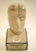 A pottery reproduction Phrenology head,