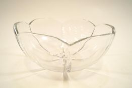 A Baccarat cut glass bowl and an Orrefors cut glass vase,