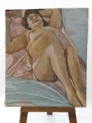 A 20th century Continental School, Nude, oil on canvas, un-framed and inscribed verso,