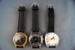 A selection of three stainless steel/goldplated wristwatches by Sekonda,