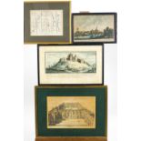 A small group of four topographical engravings comprising works by William Henry Toms (1700-1765),