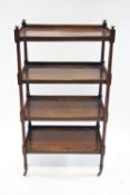 A Victorian mahogany whatnot, of plain rectangular form set with four tiers,