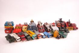 A collection of Corgi and Lesney toys, mainly trucks,