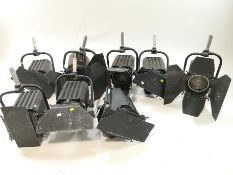 Eight lighting rig lights, mainly Polaris mod 261,