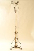 A Victorian telescopic standard lamp, converted to electricity,