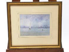 David Howell, RSMA, (born 1939), Southampton Water, working sketch from the Isle of Wight Ferry,