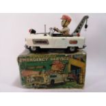 A boxed Japanese tin plate Daiya Toy Highway Patrol Jeep,